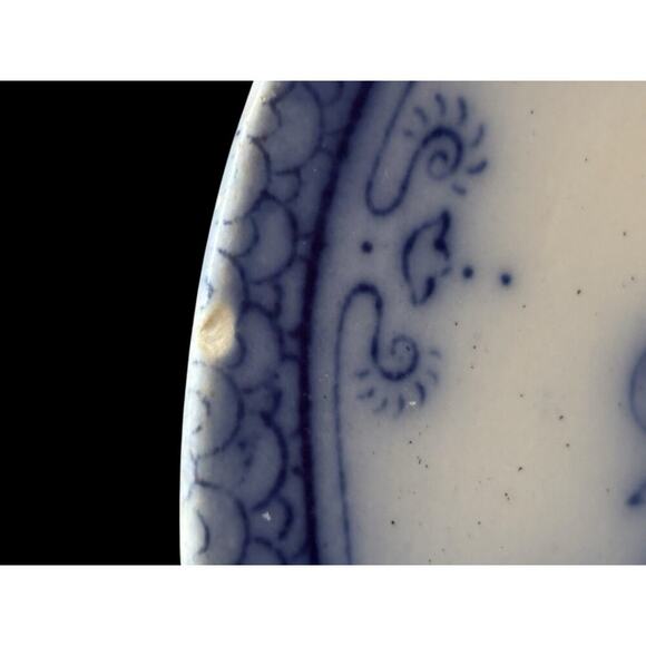 Vintage Flow Blue John Maddock & Sons- England Royal Fine Roseville Plate 9 7/8” - Picture 6 of 13